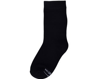 Solid Black Kids Socks for Ring Bearers, Black Socks for Wedding, Black Matching Socks for Groomsmen and Ring Bearers, Black Kid Dress Socks