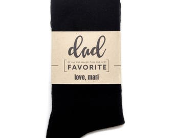 Gift for Dad on Wedding Day, Dad Favorite Walk Sock Label, Father of the Bride Gift, Gift for Father Dad Thank You Gift, Custom Gift for Dad