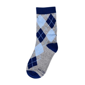 Blue Argyle Kids Socks for Ring Bearers, Blue Socks for Wedding, Matching Socks for Groomsmen and Ring Bearers, Blue Kids Dress Socks