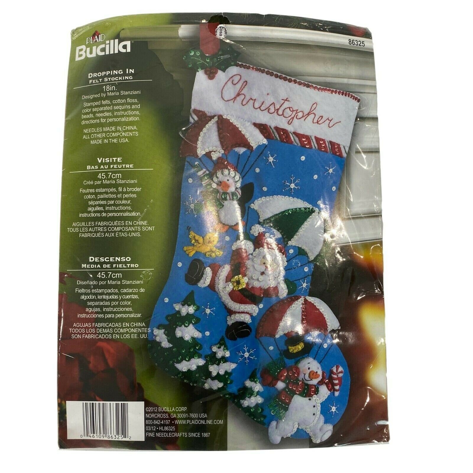 Bucilla 86325 Felt Stocking Kit 18 Dropping In Santa Etsy
