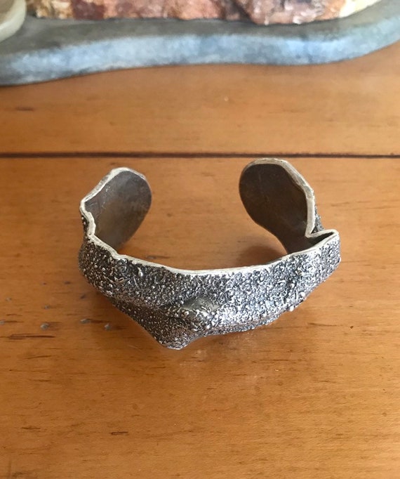 Modernist Heavy Sterling Silver Cuff Bracelet