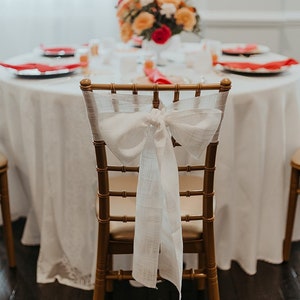 White Chair Sashes - Linen Like Texture