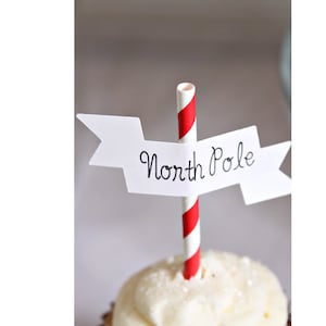 North Pole Toppers & Straws