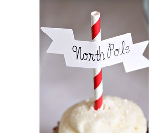 North Pole Toppers & Straws