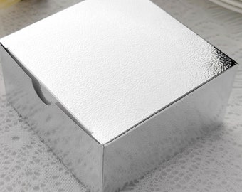 Cake and Donut Boxes - Shiny Silver