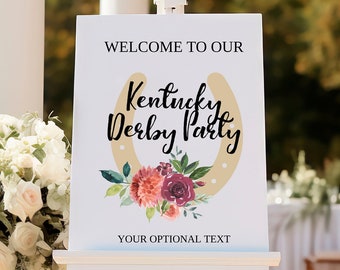 Kentucky Derby Welcome Sign Paprika & Gold - Digital Download - Editable