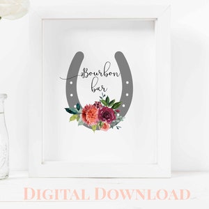 Derby Party Bourbon Bar Sign, Downloadable File Only