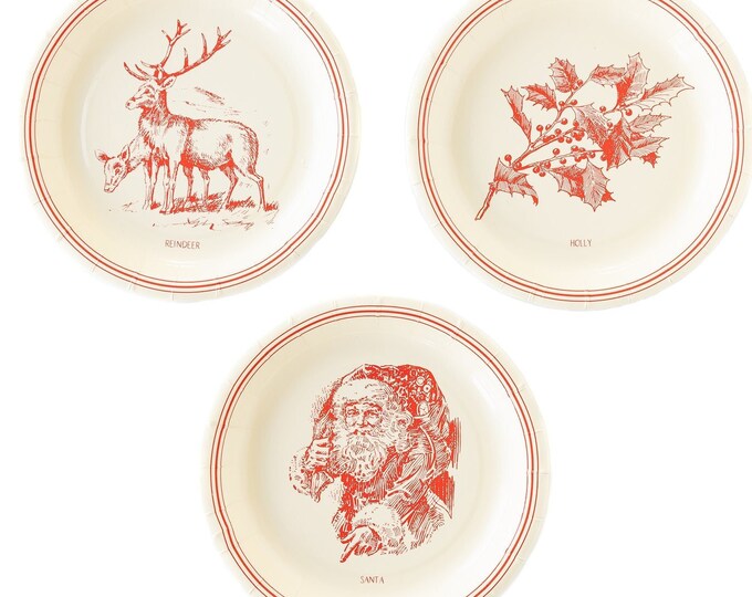 Vintage Christmas Dessert Plates Etsy