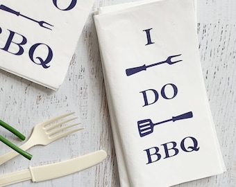 I Do BBQ Folded Dinner Napkins