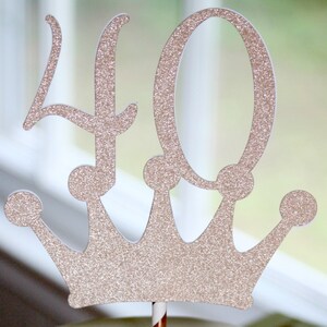 Rose Gold 40th Birthday Cake Topper - Etsy