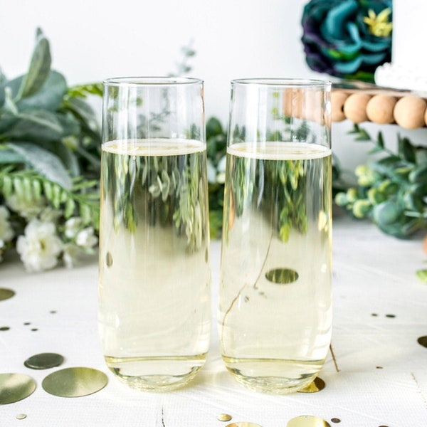 Stemless Champagne Flutes - Clear Plastic