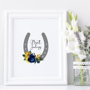 Derby Party Mint Juleps Sign Navy & Yellow, Downloadable File Only