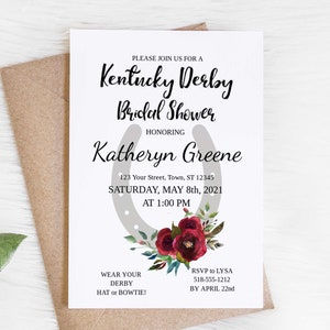 Kentucky Derby Bridal Shower Invitation image 1