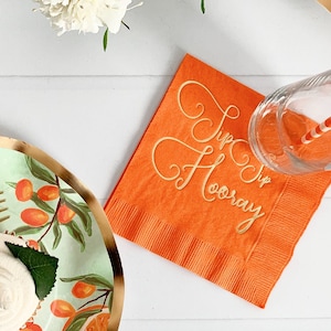 Aperol Spritz Sip Sip Hooray Cocktail Napkins - 16  Orange Beverage Napkins