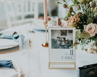 Gold and Acrylic Table Number Holders - Frame | Sold Individually | Wedding Sign Frames