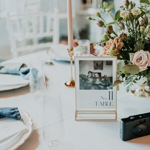 Gold and Acrylic Table Number Holders - Frame | Sold Individually | Wedding Sign Frames