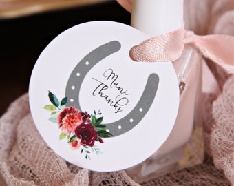 Derby Bridal Shower - Mani Thanks Favor Tags