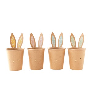 Kraft Bunny Cups with Floral Ears