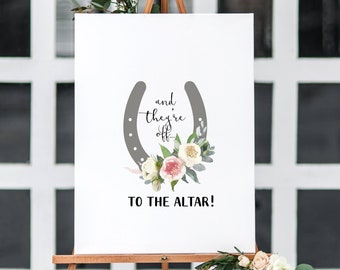 And They're Off Sign, Downloadable File Only, Kentucky Derby Bridal Shower