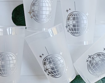 Disco Party Frosted Cups - Silver