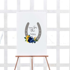 Run for the Roses Kentucky Derby Sign Navy, Downloadable File Only