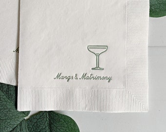 Margs and Matrimony Cocktail Napkins