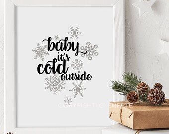 HOT COCOA BAR Sign 8x10, Baby It's Cold Outside Winter Baby Shower Hot ...