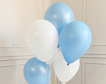 Baby Blue and White Balloon Bouquet