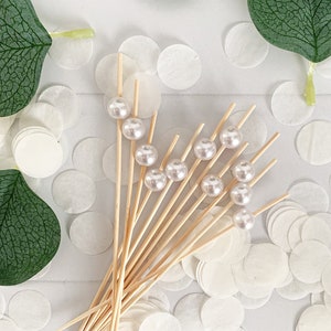 Charcuterie or Martini Picks - White Pearl - for Cocktails, Appetizers and Dessert Picks