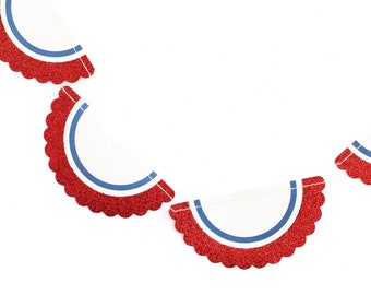 Red, White, and Blue Scalloped Banner