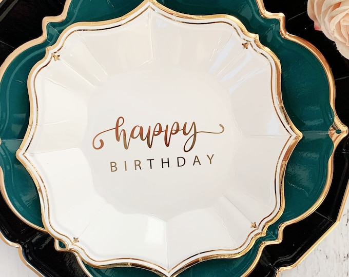 Happy Birthday Cake Plates Etsy