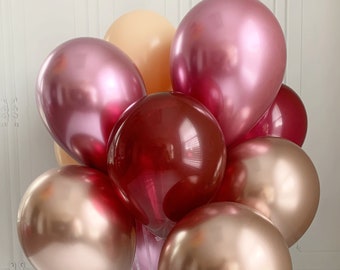 Burgundy & Blush Balloon Bouquet