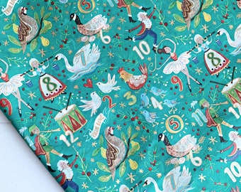 12 Days of Christmas Tissue Paper | Emerald Green Holiday Wrapping