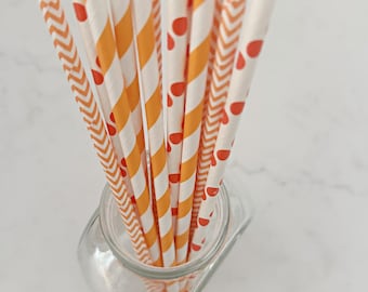 Orange Citrus Drink Straws: Aperol Spritz Party Set of 12