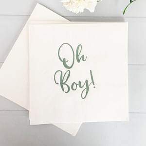 ¡Oh, vaya! Servilletas para almuerzo de baby shower (más colores) con elegante relieve metalizado.
