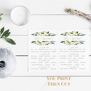 Bridal Shower Games, What&#39;s In Your Purse Game, Printable Digital Files