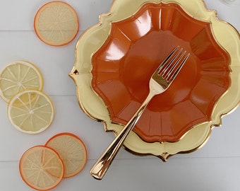 Terracotta Scalloped Dessert Plates