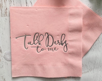 Derby Bridal Shower Napkins - Pink & Silver