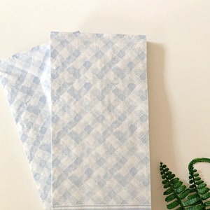 Ice Blue Gingham Dinner Napkins