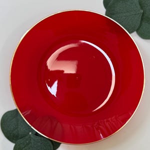 Cherry Red Plastic Dessert Plates: Set of 10 for a  Party