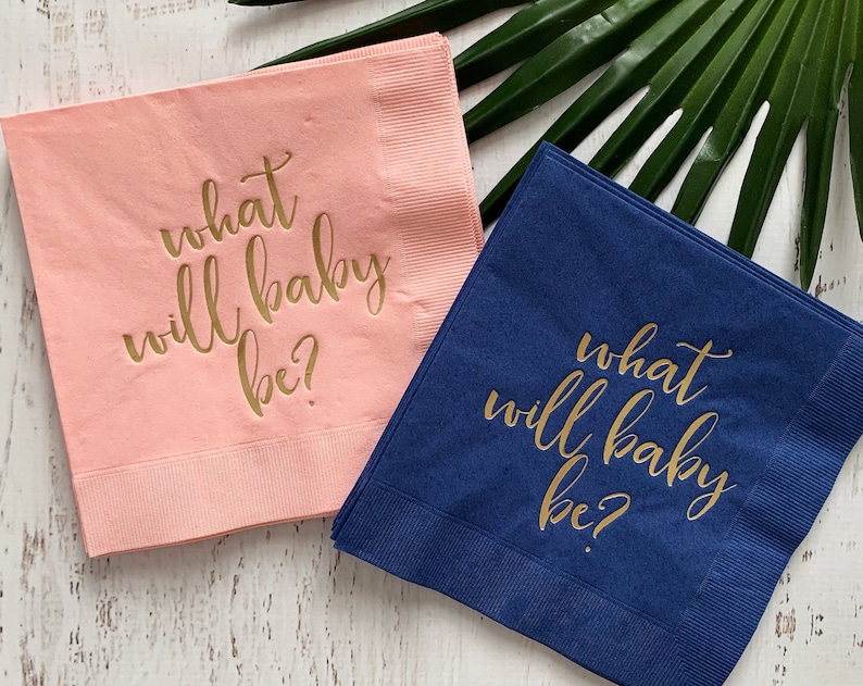 Gender Reveal What Will Baby Be? Napkins
