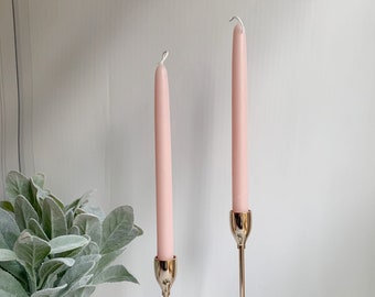 Blush Taper Candles - Beeswax 10 Inch