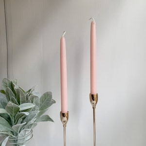Blush Taper Candles - Beeswax 10 Inch | Set of 2 Elegant Wedding