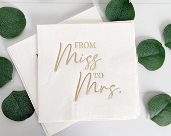 From Miss to Mrs Luncheon Napkins - Gold