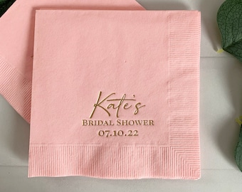 Bridal Shower Napkins - Personalized Name and Date