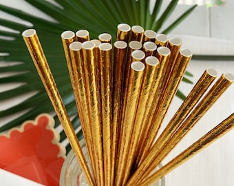 Gold Foil Straws