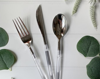 Clear & Silver Modern Utensils