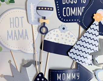 Baby Boy Shower Photo Props