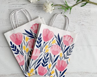Retro Print Floral Favor and Gift Bags