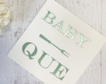 Baby Que Napkins | Sage Green Baby Shower BBQ, Set of 16 Cocktail